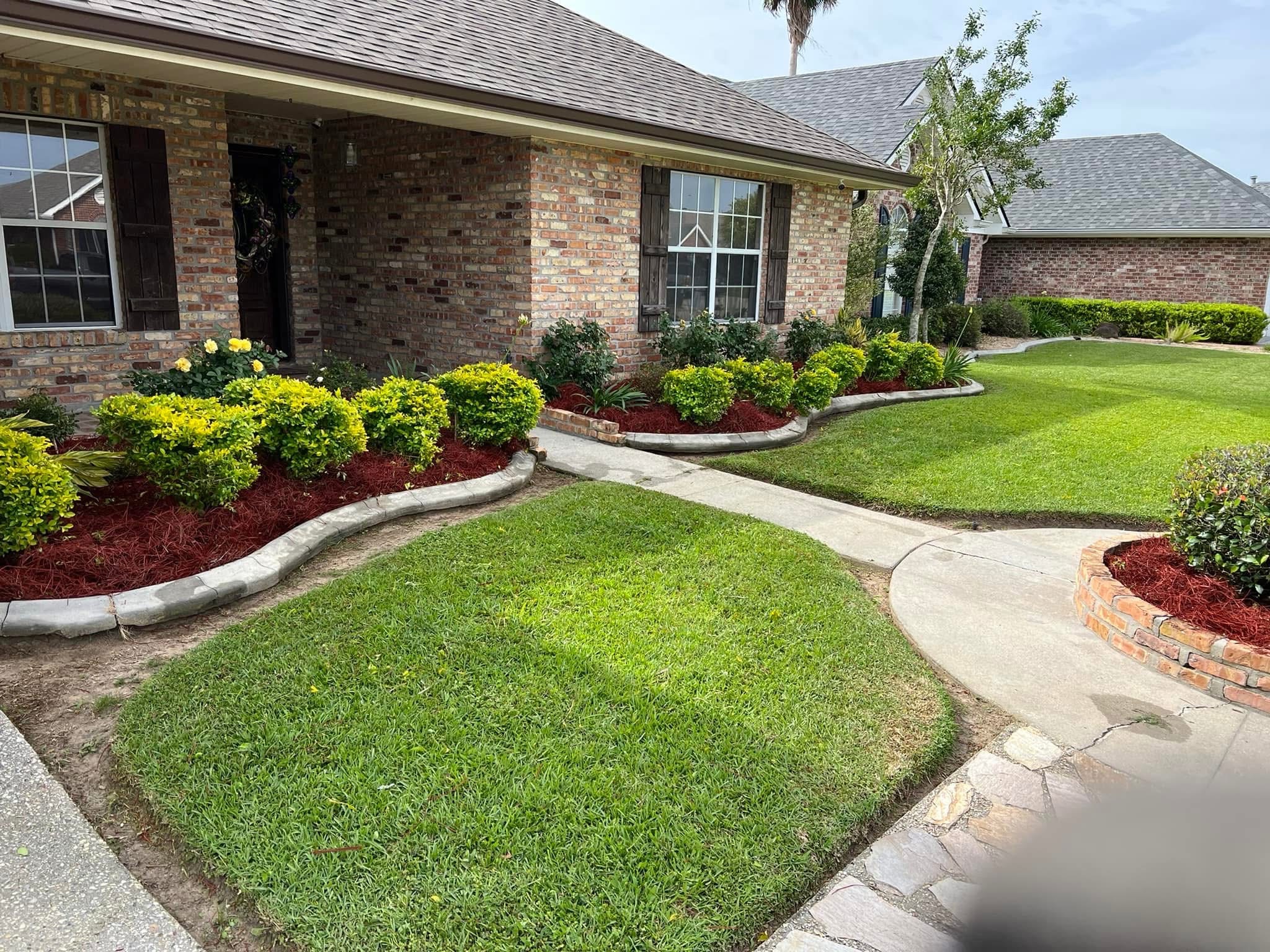 Professional edging and lawn care result